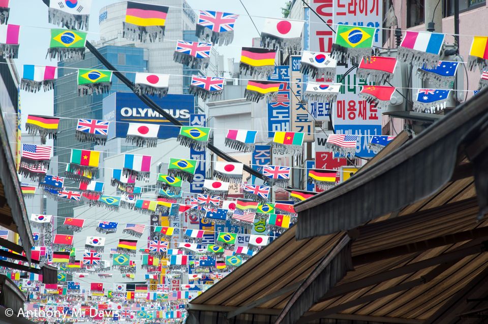 Flags at the Korean Market