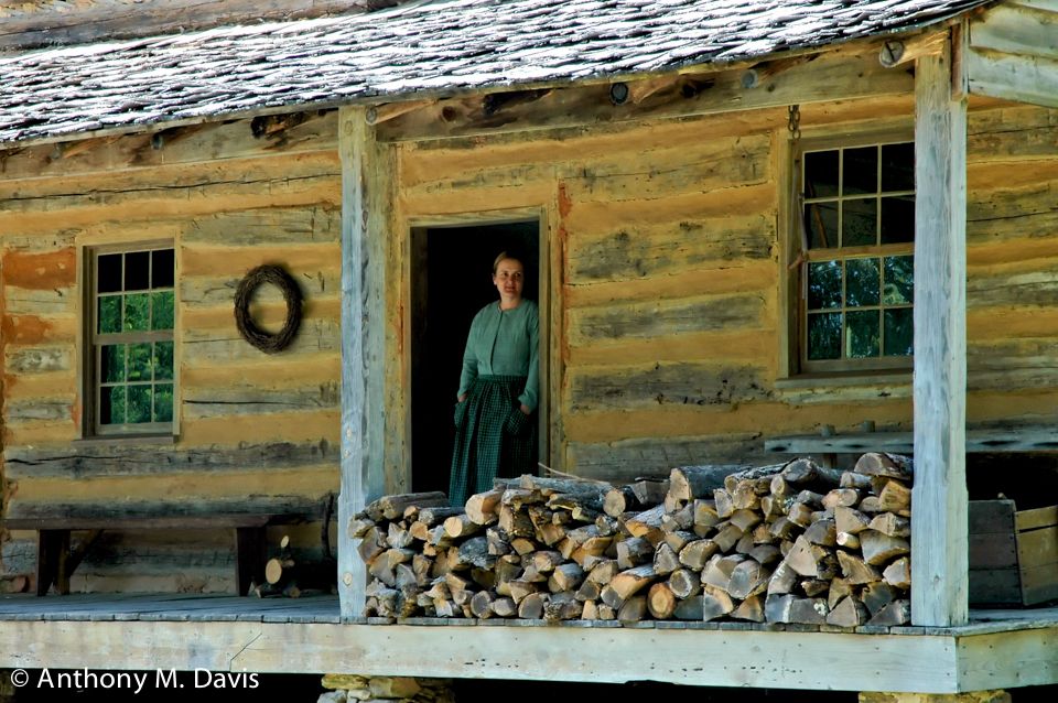 Log Cabin Woman